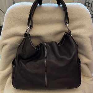 Tod's Dark Brown Leather Shoulder Bag
